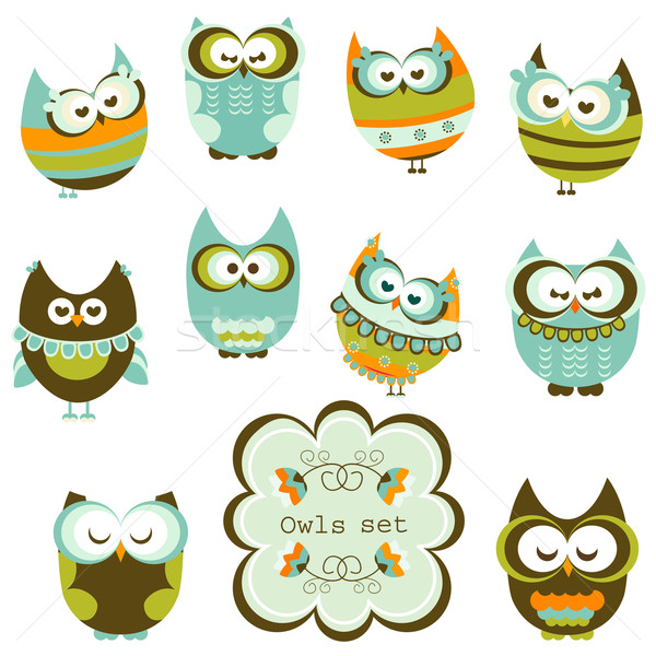 owls set Stock photo © dip