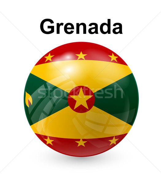 Stockfoto: Grenada · vlag · officieel · knop · bal · wereld