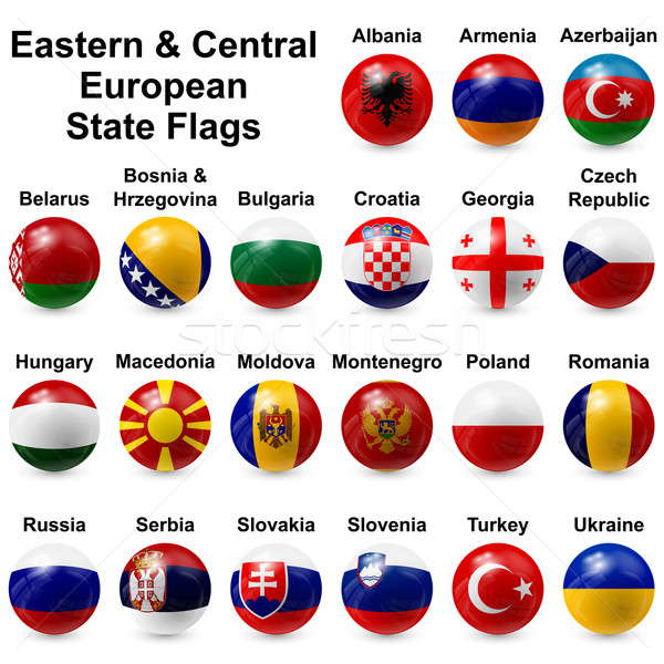мяча флагами восточных центральный европейский свет Сток-фото © dip
