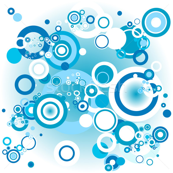 Mavi Retro circles su eğlence kumaş Stok fotoğraf © dip