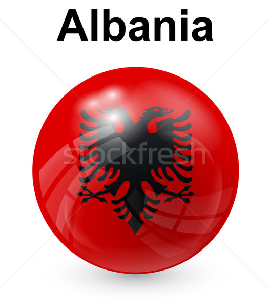 Albania urzędnik banderą projektu świat podpisania Zdjęcia stock © dip