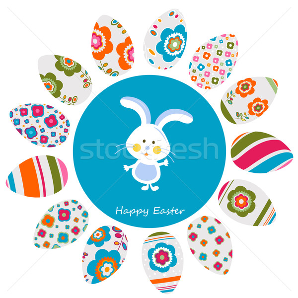兔 復活節彩蛋 裝飾 花卉 設計 商業照片 © dip
