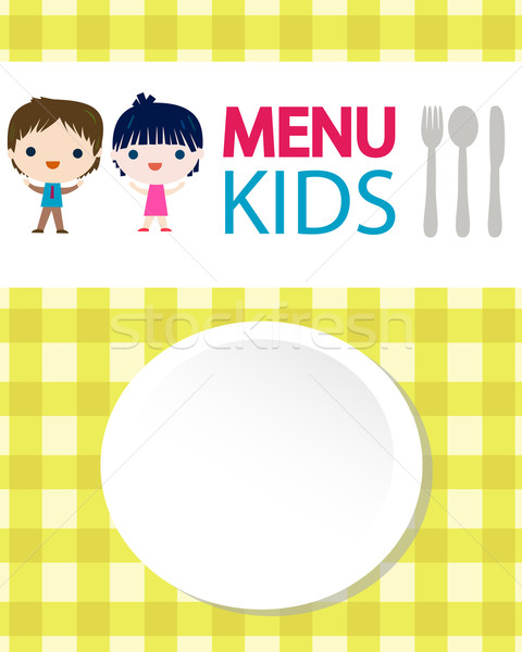 Foto d'archivio: Ragazzi · menu · illustrazione · bambini · occhi · design