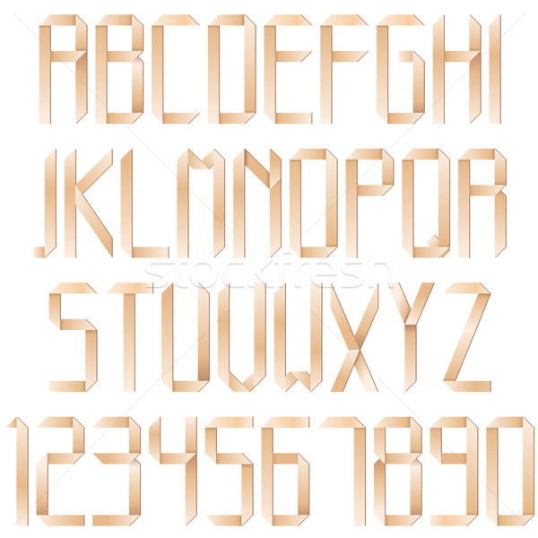 折り紙 アルファベット セット スタイル 文字 番号 ストックフォト © dip