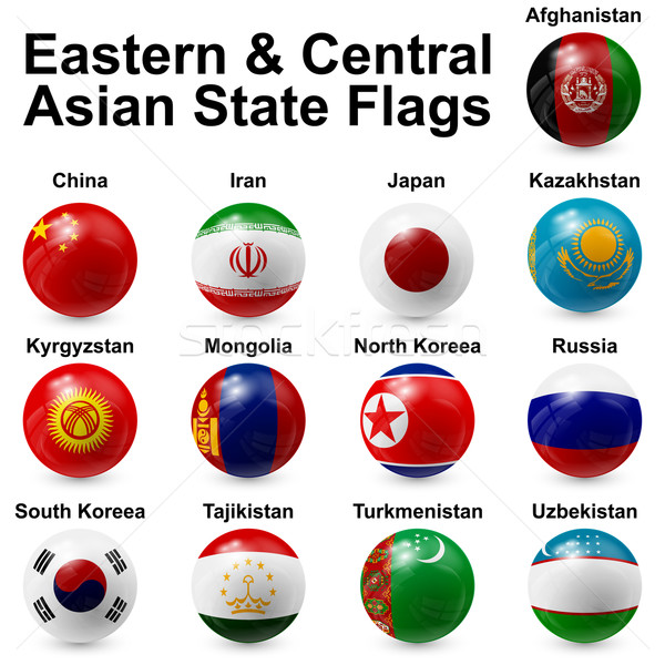 Bola bandeiras oriental central asiático luz Foto stock © dip