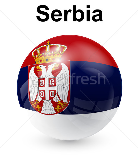 Serbia urzędnik banderą projektu świat podpisania Zdjęcia stock © dip