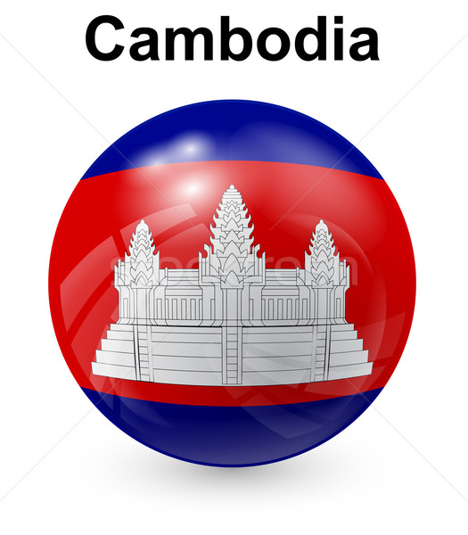 柬埔寨 官方 旗 世界 簽署 藍色 商業照片 © dip