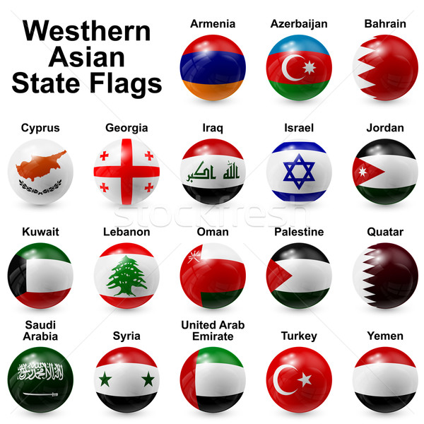 мяча флагами западной азиатских свет дизайна Сток-фото © dip