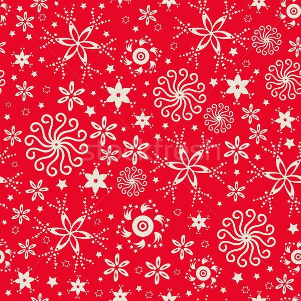 Inverno pattern fiocchi di neve neve rosso Foto d'archivio © dip