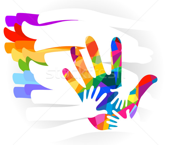 hands colorful illustration Stock photo © dip