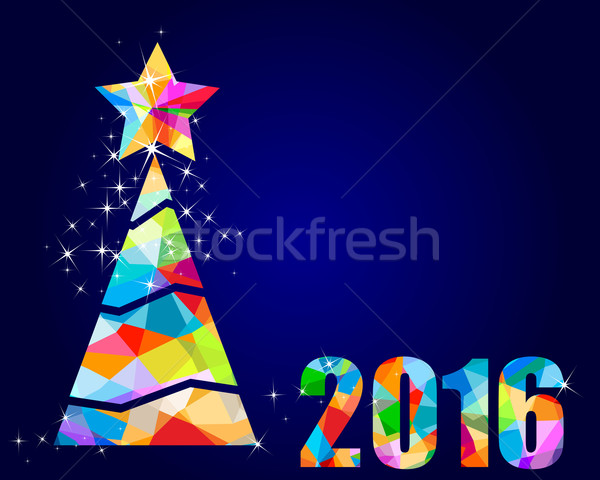 2016 christmas tree triangular design Stock photo © dip