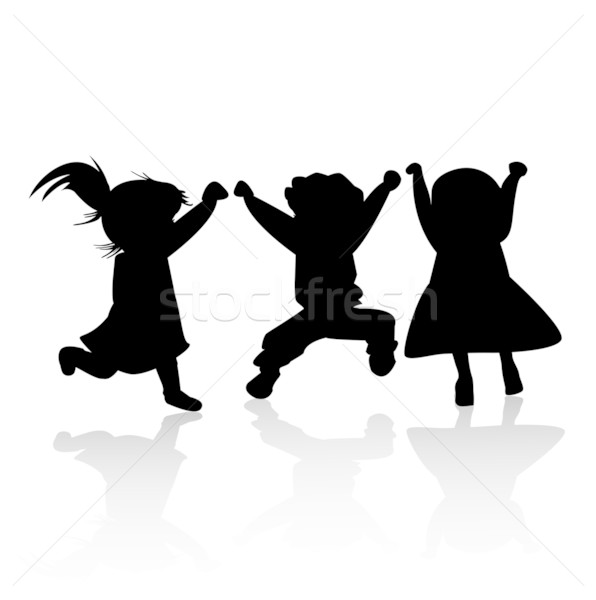 Stok fotoğraf: çocuklar · mutlu · gökyüzü · bebek · çocuklar · dans