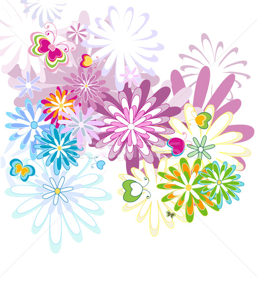 Padrão sem costura teste padrão de flor flor primavera borboleta Foto stock © dip