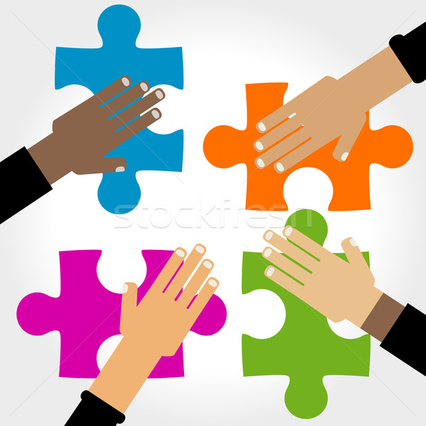 diversity hands puzzle  Stock photo © dip