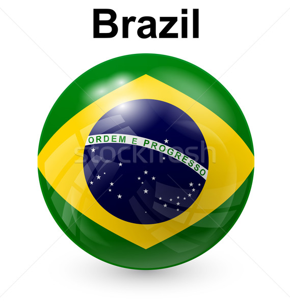 Brasilien Ball Flagge offiziellen Taste Welt Stock foto © dip