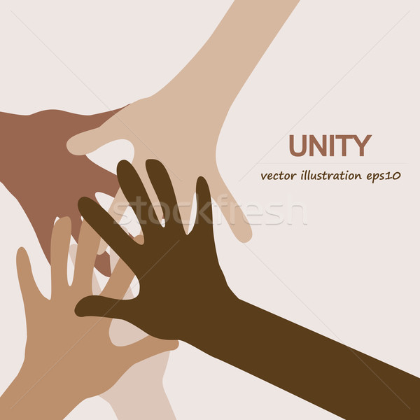 Ręce różnorodny jedność grupy zespołu kolory Zdjęcia stock © dip