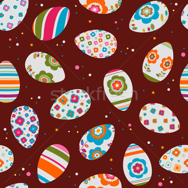 colorful easter eggs seamless pattern Stock photo © dip