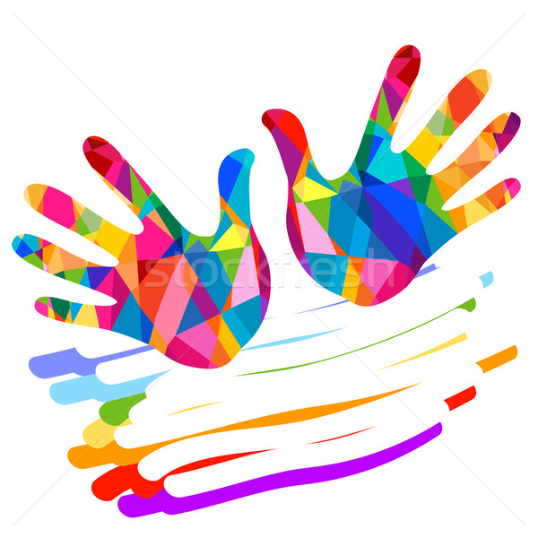 hands colorful illustration Stock photo © dip