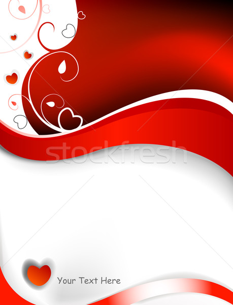 Valentin napi üdvözlet örvények absztrakt hullámok szív levél Stock fotó © dip