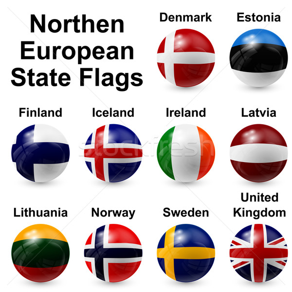 Bal vlaggen noordelijk europese ontwerp wereld Stockfoto © dip