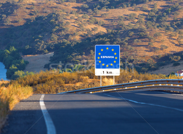 Road sign on the border, Spain Stock photo © Discovod