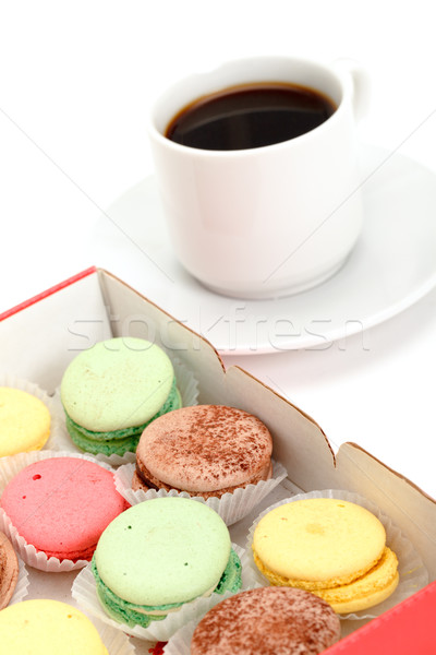 Colorful Macaroon and cup of coffee Stock photo © Discovod