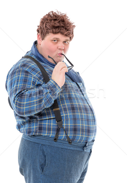 Stock photo: Overweight obese young man