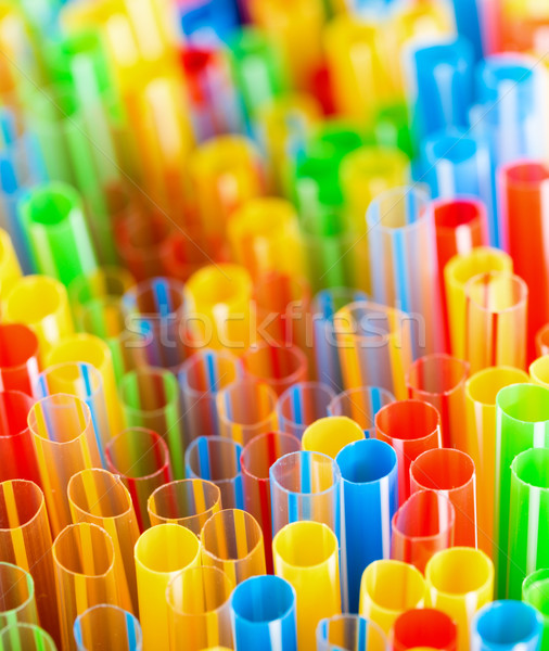 Stock photo: Colored Plastic Drinking Straws closeup