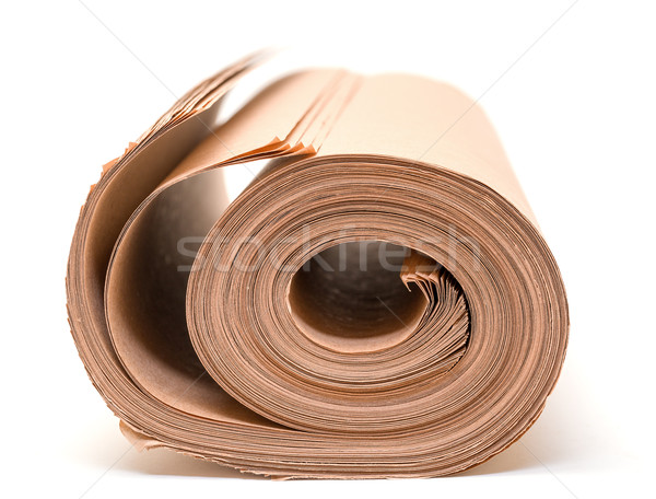 Twisted into roll brown wrapping paper Stock photo © Discovod