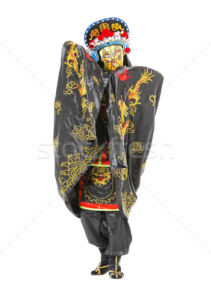 Hombre samurai decorado traje ventilador blanco Foto stock © Discovod