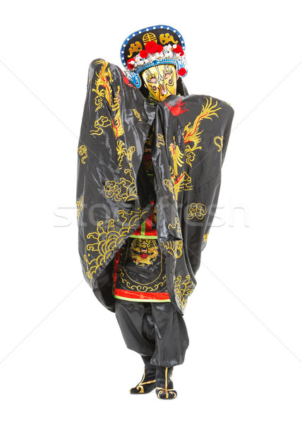 Homme samouraïs décoré costume fan blanche [[stock_photo]] © Discovod