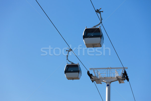 Cable car on blue sky background Stock photo © Discovod