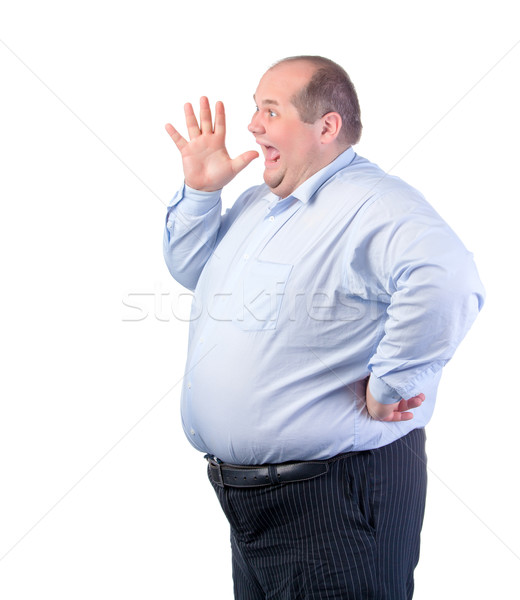 Fat Man in a Blue Shirt, Shouting Stock photo © Discovod