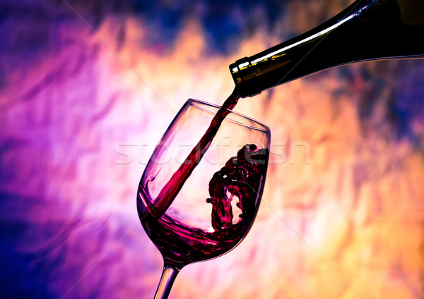 Vino rosso bicchiere di vino grunge luminoso multicolore vetro Foto d'archivio © Discovod