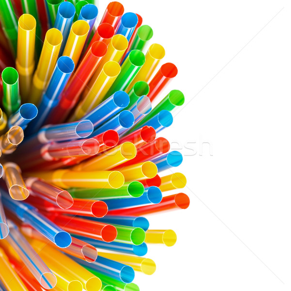 Colored Plastic Drinking Straws with copy-space Stock photo © Discovod