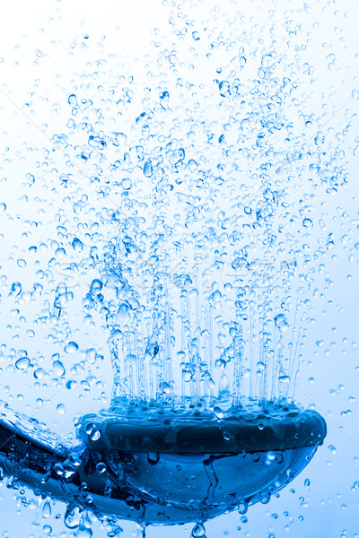 シャワーヘッド を実行して 水 青 バス クリーン ストックフォト © Discovod