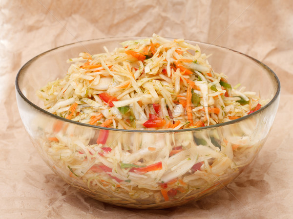 Coleslaw in glass bowl Stock photo © Discovod