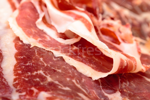 Thiny Sliced Spanish Jamon Stock photo © Discovod