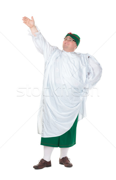 [[stock_photo]]: Drôle · gros · homme · vêtements · traditionnel · isolé