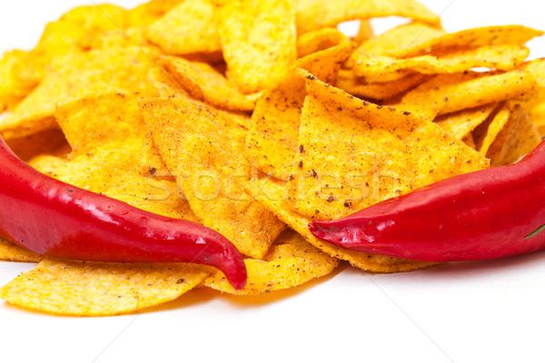 Spicy Corn Chips with Chilli Pepper Stock photo © Discovod