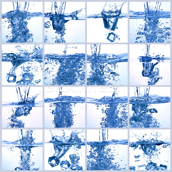 Collage agua cubo de hielo Splash blanco naturaleza Foto stock © Discovod