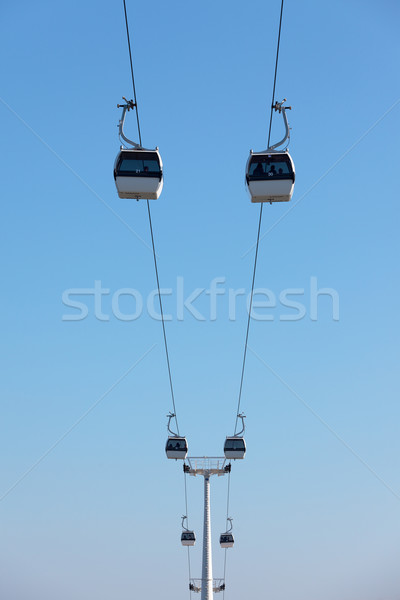 Cable car on blue sky background Stock photo © Discovod