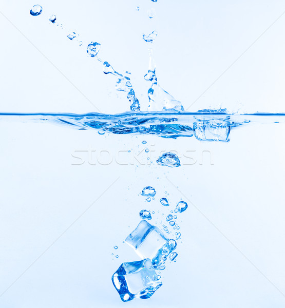 Stock foto: Eiswürfel · weiß · Wasser · abstrakten · Hintergrund