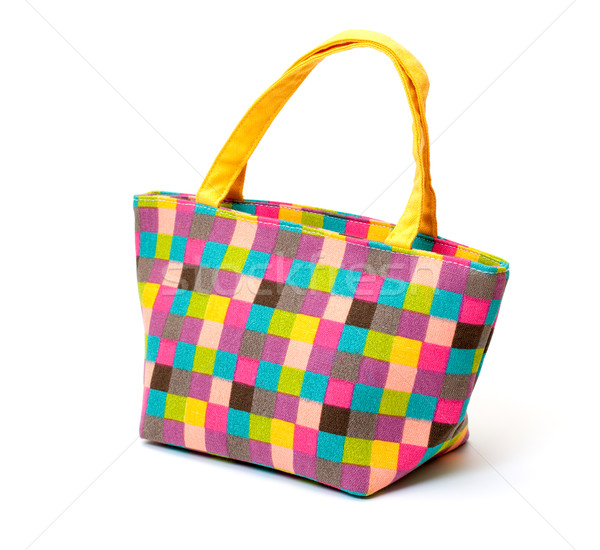 Foto stock: Vibrante · pano · senhoras · bolsa · branco · urbano