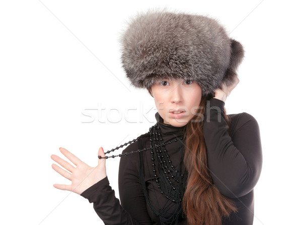 Vivacious woman in winter outfit Stock photo © Discovod
