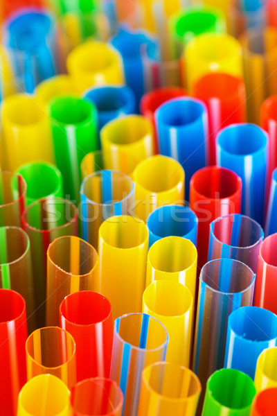 Colored Plastic Drinking Straws closeup Stock photo © Discovod