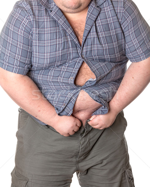 Gordo grande vientre primer plano hombre cuerpo Foto stock © Discovod