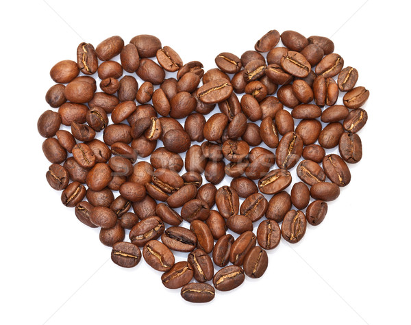 ストックフォト: 中心 · コーヒー豆 · 白 · ドリンク · カフェ · 黒