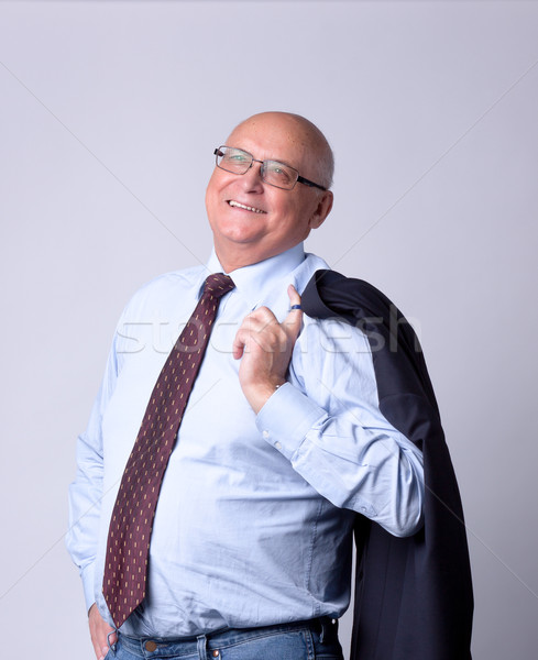 Portret de succes senior om gri afaceri Imagine de stoc © Discovod