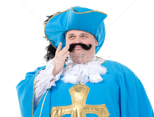Mosqueteiro turquesa azul uniforme cavalheiro boné Foto stock © Discovod